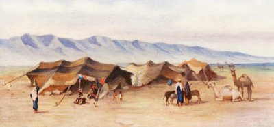 Arabiskt läger mellan Homs och Palmyra (färglitografi) av Margaret Thomas