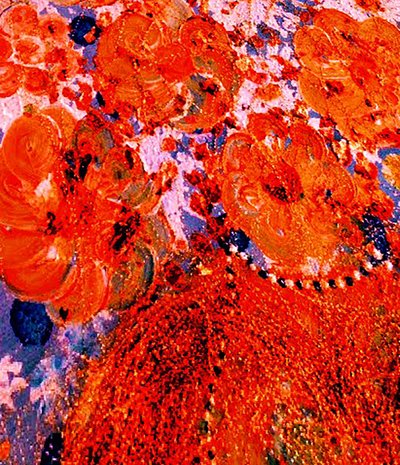 Orange blommor av Margareta Uliarte