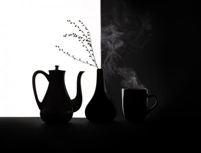 Svart, vitt, kaffe – stilleben av Margareth Perfoncio