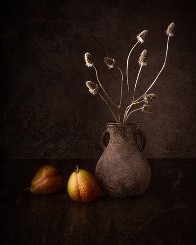Mörka päron och blommor av Margareth Perfoncio