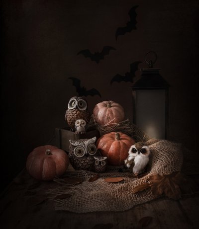 Halloween-ugglor och pumpor av Margareth Perfoncio