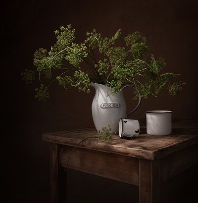 Stämningsfullt botaniskt stilleben av Margareth Perfoncio