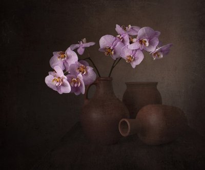 Stilleben med lila orkidé av Margareth Perfoncio