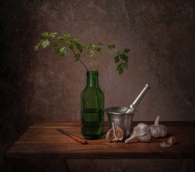 Ingredienser till ett rustikt kök av Margareth Perfoncio
