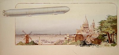 The Spiess Zodiac Airship, utgiven av Mabileau, Paris av Marguerite (fl.1909-14) Montaut