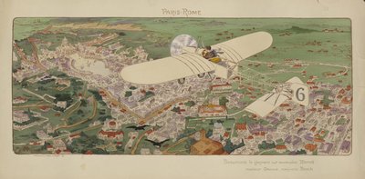 Beaumonts Bleriot-monoplan anländer till Rom och vinner flygkapplöpningen Paris-Rom av Marguerite (fl.1909-14) Montaut