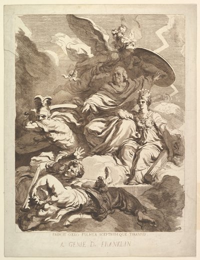 Till Franklins geni, 1779. av Marguerite Gerard