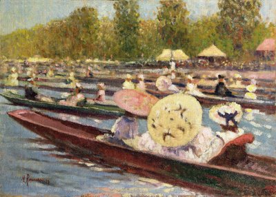 Regatta (olja på duk) av Marguerite Rousseau