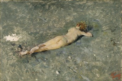Naken på stranden i Portici, 1874 av Marià Fortuny