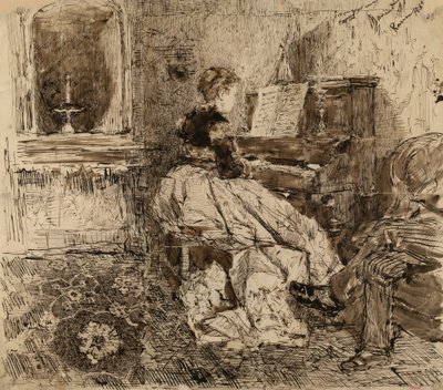 Cecilia de Madrazo spelar piano av Marià Fortuny Marsal
