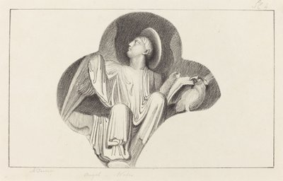 En ängel, från Wells Cathedral av Maria Denman after John Flaxman