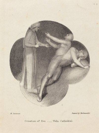 Skapandet av Eva, från Wells Cathedral av Maria Denman after John Flaxman