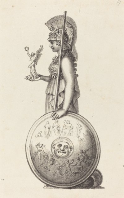 Minerva, av Phidas av Maria Denman after John Flaxman