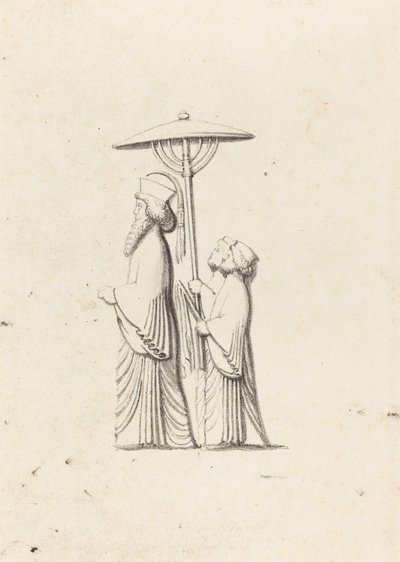 Skulptur i Persepolis, från Le Bruyns resor av Maria Denman after John Flaxman