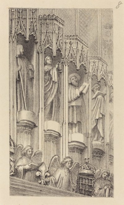 Statyer i arkitekturen av Henrik den sjundes kapell, Westminster Abbey av Maria Denman after John Flaxman