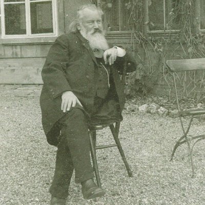 Porträtt av kompositören Johannes Brahms 1833-1897, 1894 av Maria Fellinger