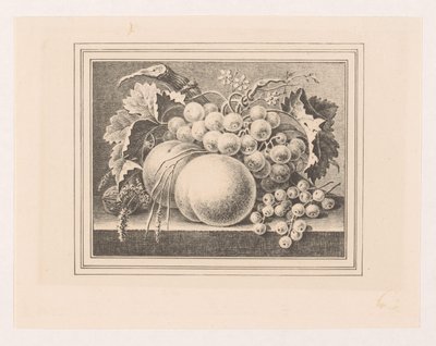 Komposition med frukter i en ram av Maria Geertruida de Goeje Barbiers (attributed to)