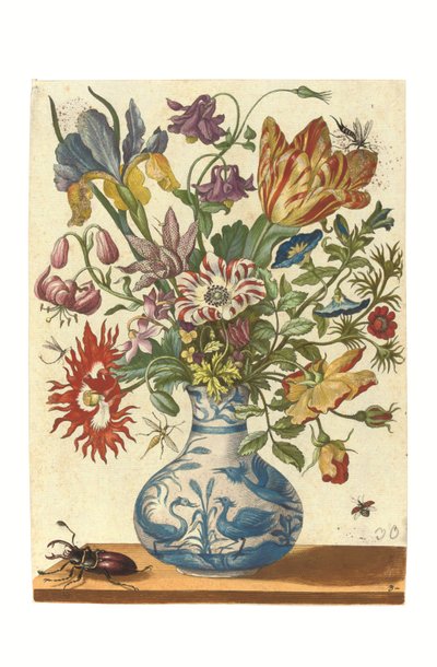 Tallrik från Blumenbuch (handkolorerad gravyr) av Maria Sibylla Graff Merian