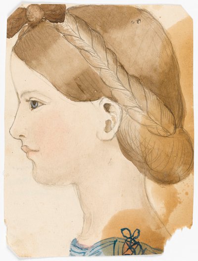 Porträtt av M Rose Herschel, 7 år (1851), av hennes syster Maria, 11 år av Maria Sophia Herschel