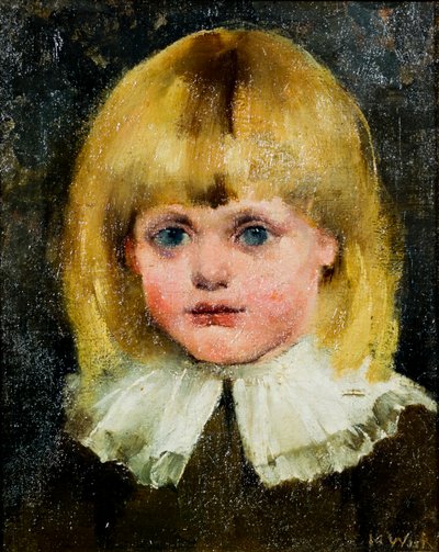 Flickhuvud (Hilja Tukiainen); målning av Maria Wiik