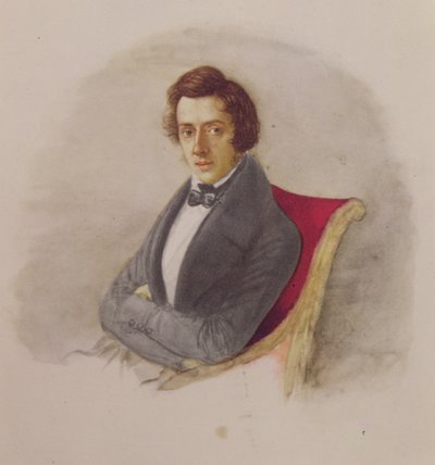 Porträtt av Frederic Chopin (1810-49) av Maria Wodzinska