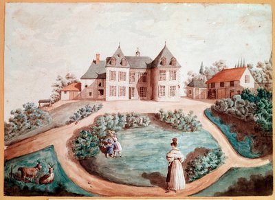 Ett slott i Touraine. Illustration för Liljekonvaljen av Balzac. (Teckning av Maria du (attr. to) Fresnay