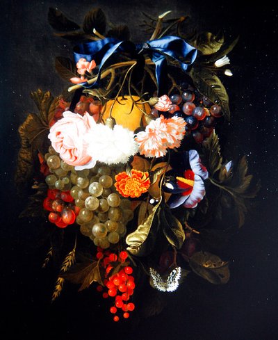 En bylt av blommor och frukter (olja på duk) av Maria van Oosterwyck