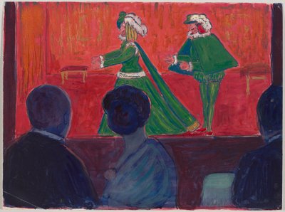 Marionettteater - i förgrunden Jawlensky och Marianne von Werefkin av Marianne von Werefkin