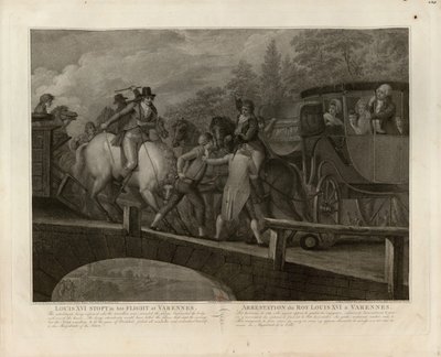 Gripandet av Ludvig XVI och hans familj i Varennes, 22 juni 1791, 1796. av Mariano Bovi