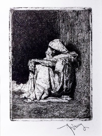 Sittande arab av Mariano Fortuny