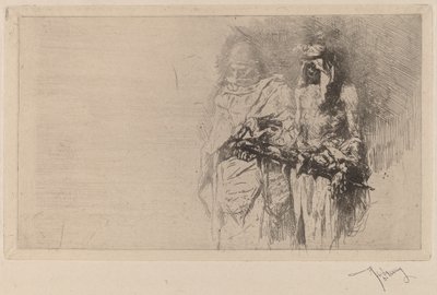 Croquis (två arabiska figurer) av Marià Fortuny