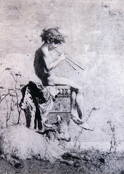 Idyll (etsning) av Mariano José María Bernardo Fortuny y Carbó
