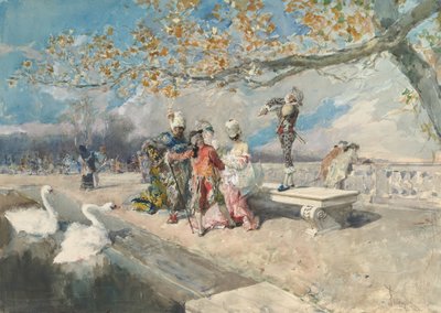 Maskerad, mitten av 1800-talet. av Mariano José María Bernardo Fortuny y Carbó