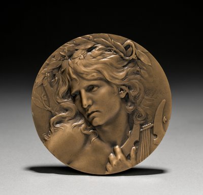Medalj överlämnad till Loïe Fuller av den franska regeringen: Orpheus vid ingången till underjorden (framsidan) av Marie Alexandre Lucien Coudray