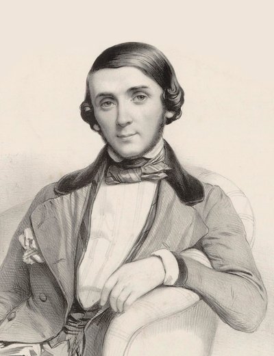 Porträtt av pianisten och kompositören Jean-Henri Ravina 1818-1906, ca 1845. av Marie Alexandre Menut Alophe