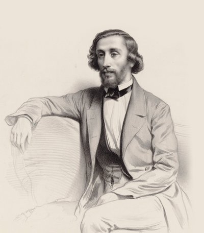 Porträtt av pianisten och kompositören Julius Schulhoff 1825-1898, 1854. av Marie Alexandre Menut Alophe