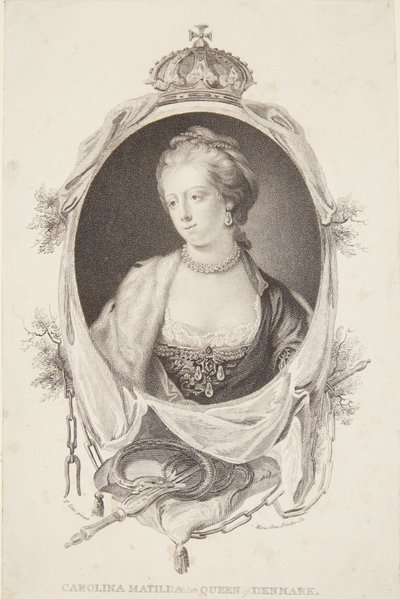 Porträtt av Caroline Mathilde av Marie Anne Bourlier