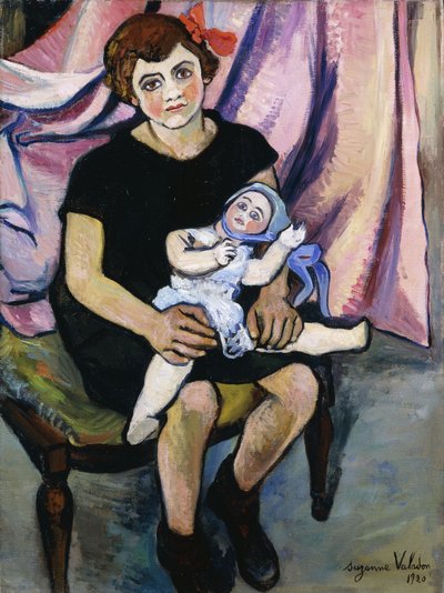 Flicka med en docka; Flicka med en docka, 1920 av Marie Clementine Valadon