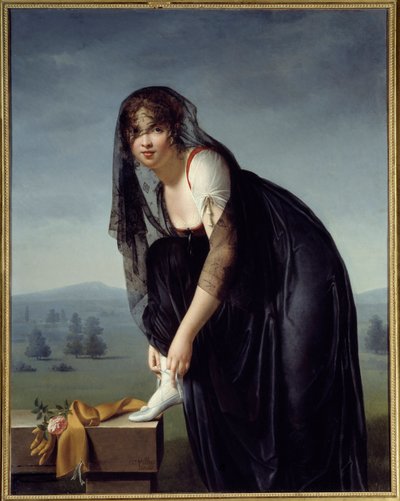 Studie av en kvinna efter naturen, även kallad ett porträtt av Madame Subtra. Målning av Marie Denise Villers (1772-1821) av Marie Denise Villers