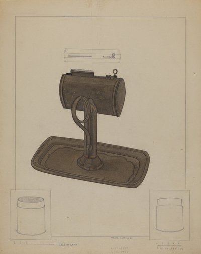 Lampa och talgsil, ca. 1936. av Marie Famularo
