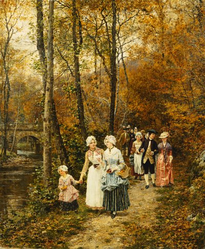Eftermiddagspromenaden, 1879 av Marie Francois Firmin Girard