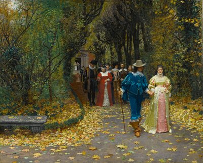 Franska:  Les fiancés De förlovade av Marie Francois Firmin Girard