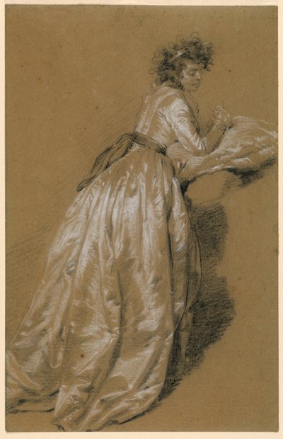 Stående kvinna i en vit klänning av Marie Françoise Constance Mayer