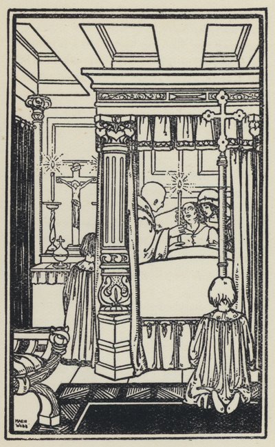 Illustration till The Dream Of Gerontius av kardinal Newman (litho) av Marie Preaud Webb
