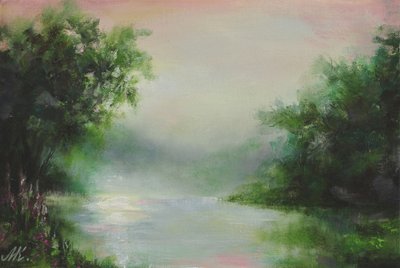Flod en dimmig morgon av Marina Kozyr