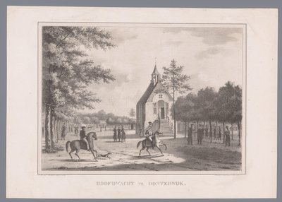 Utsikt över huvudvakten i Oosterwijk Huvudvakt i Oisterwijk (titel på objekt) av Marinus Adrianus van Straten