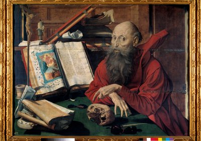 Representation av Saint Hieronymus i hans studie (Målning av Marinus van Reymerswaele