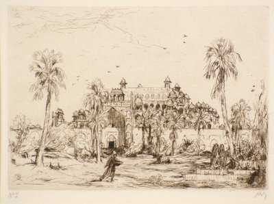 Untitled [Palace in North Africa] (etsning) av Marius Alexander Jacques Bauer