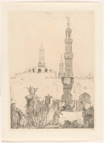 Al-Azhar-moskén i Kairo av Marius Bauer (signed by artist)