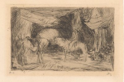Basar i Smyrna av Marius Bauer (signed by artist)